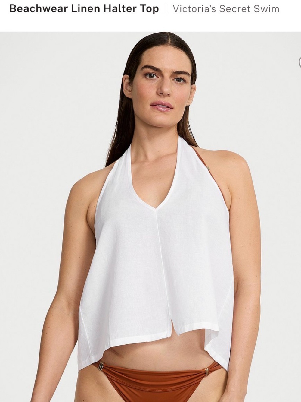 VS White linen halter & shorts cover up set